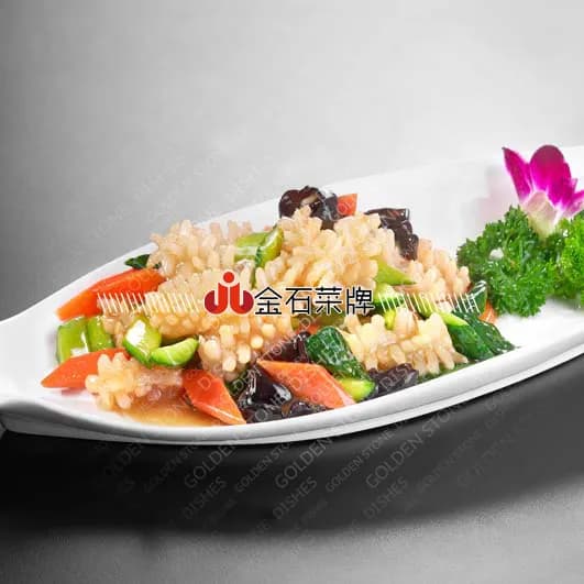 Кусочки кальмара под соусом